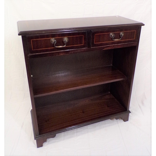 16 - Edwardian style side cabinet or bookcase with two frieze drawers, drop handles, adjustable shelving,... 