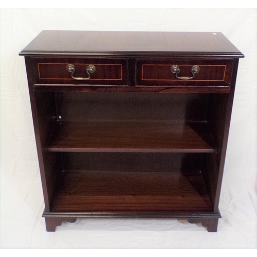 16 - Edwardian style side cabinet or bookcase with two frieze drawers, drop handles, adjustable shelving,... 