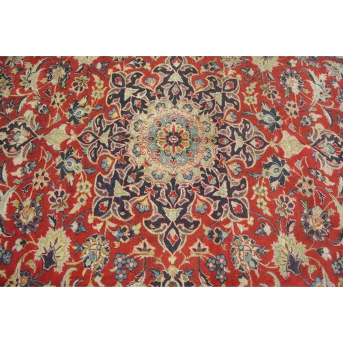 167 - Vintage red and blue ground Persian Isvahan carpet