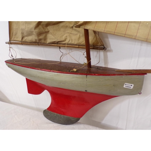 188 - Timber model yacht with sails