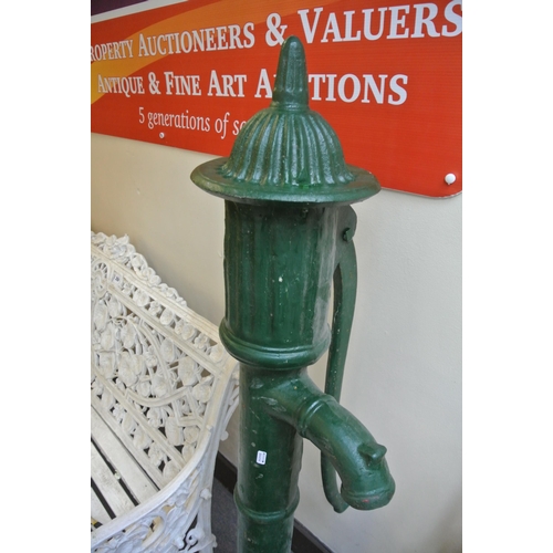 202 - Cast iron water pump with shaped finial and handle