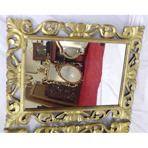 227 - Pair of ornate gilt framed mirrors with scroll decoration 82x60cm each