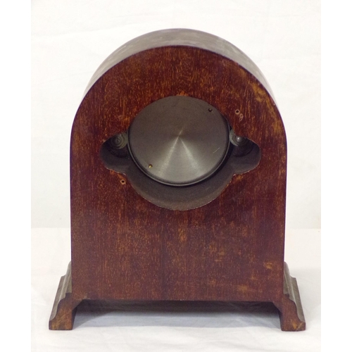 238 - American inlaid domed bracket clock with round dial, seconds dial, by Waltham Watch Co. USA