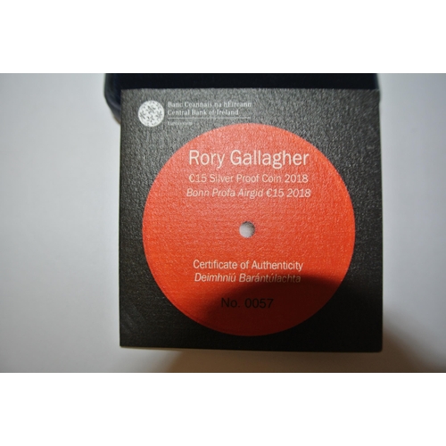 275 - Rory Gallagher Limited edition commemorative coin -15 euro, issued 2018  No 0057 of 3,000