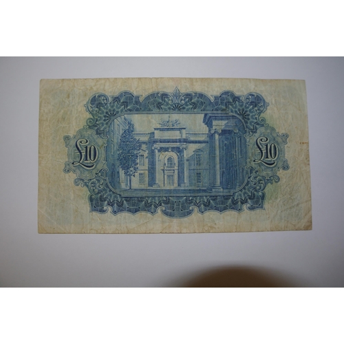 279 - The provincial Bank of Ireland Ploughman note 10 pounds  01PT 033614 Dated 2-10-31. Joseph Brennan &... 