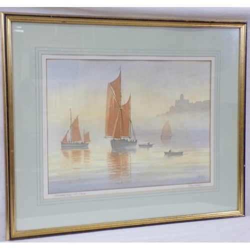 314 - Terry Bailey 'Morning Mist, St Mawes' watercolour 34x46cm signed