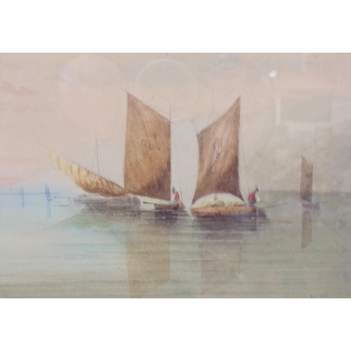 324 - J Thurgar Norman ARHA 'Sailing offshore in calm weather' watercolour 20x33cm signed and dated