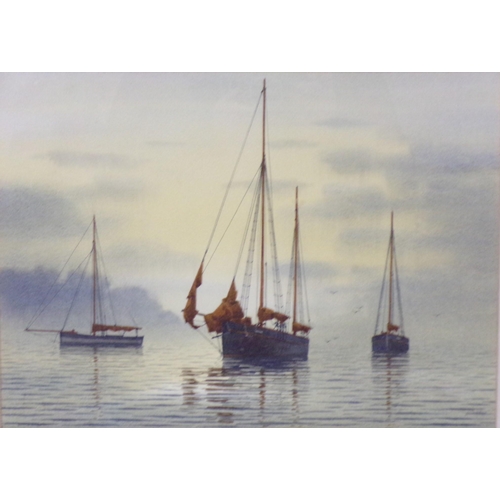 334 - Terry Bailey 'Clearing Mist, Peronit River' watercolour 33x46cm signed