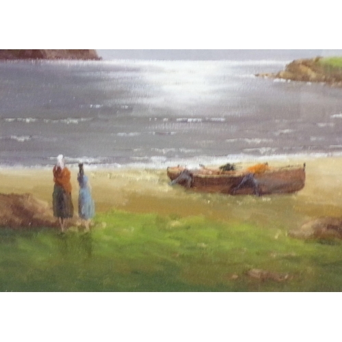 342 - John Manson 'Beach scene' oil on board 38x48cm signed