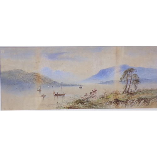 343 - Edwin Earp 'Extensive riverscape studies' pair of watercolours 22x55cm each signed