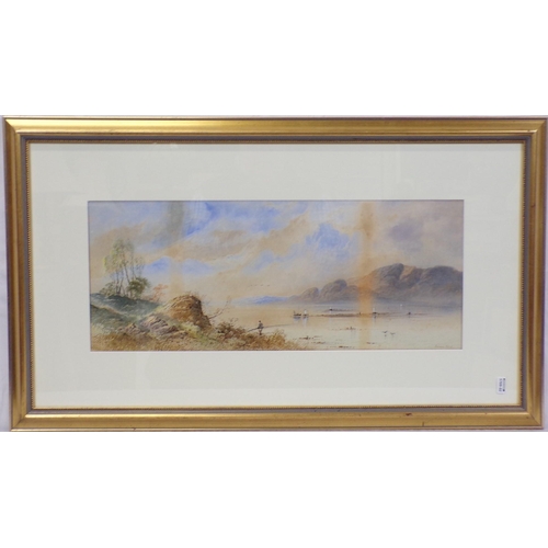 343 - Edwin Earp 'Extensive riverscape studies' pair of watercolours 22x55cm each signed