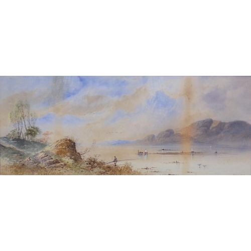 343 - Edwin Earp 'Extensive riverscape studies' pair of watercolours 22x55cm each signed