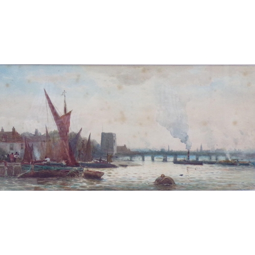 344 - English School 'On the Thames' pair of watercolours 19x30cm each