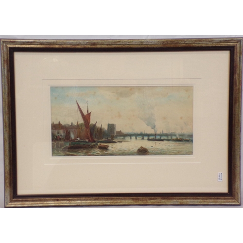 344 - English School 'On the Thames' pair of watercolours 19x30cm each