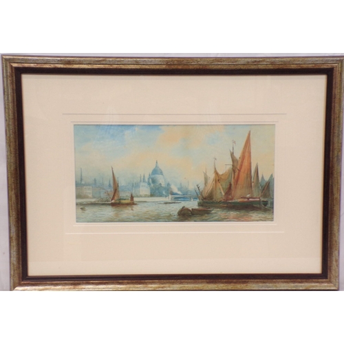 344 - English School 'On the Thames' pair of watercolours 19x30cm each