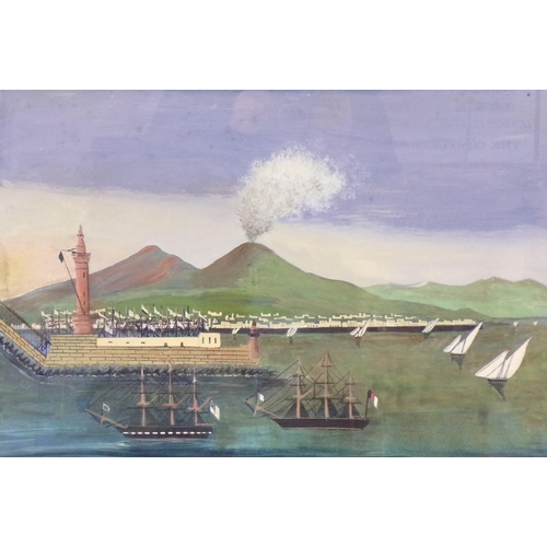 350 - Italian School 'Erozzione 12th Febrajo 1868' pastels 40x60cm