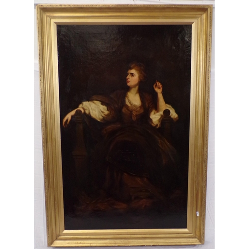 358 - Victorian School 'Portrait of a lady' oil on canvas 110x70cm