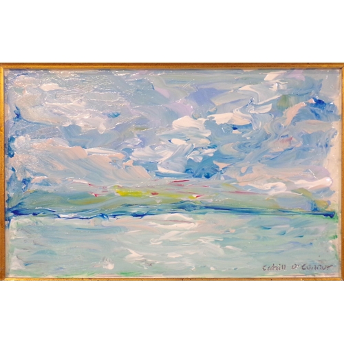 366 - Cahill O'Connor 'East coast seascape' oil on board 16x25cm signed