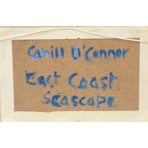 366 - Cahill O'Connor 'East coast seascape' oil on board 16x25cm signed