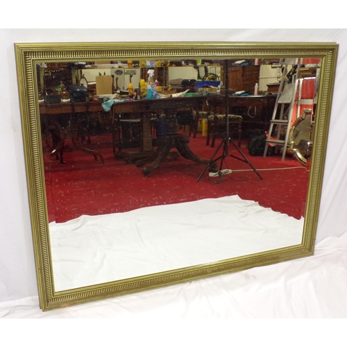 63 - Large Regency design bevelled glass gilt framed wall mirror with reeded and beaded decoration