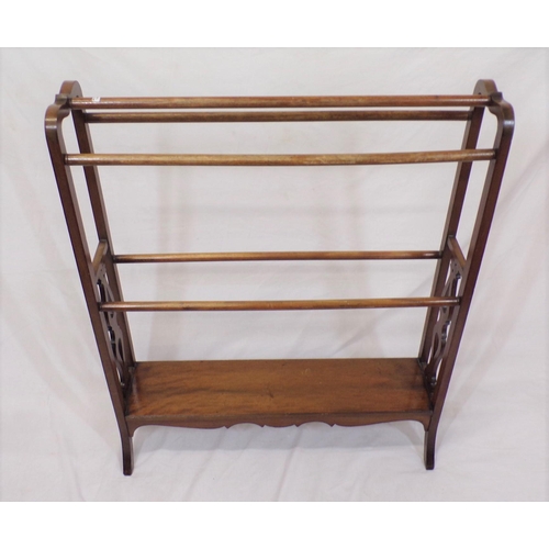 8 - Edwardian mahogany clothes horse with turned rails and shaped legs