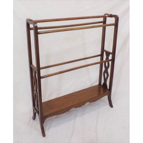 8 - Edwardian mahogany clothes horse with turned rails and shaped legs