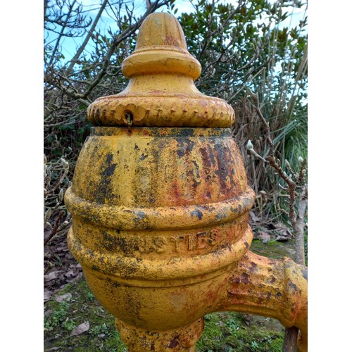 180 - Victorian style cast iron village water pump with shaped handle and finial, stamped Christies Ltd, C... 