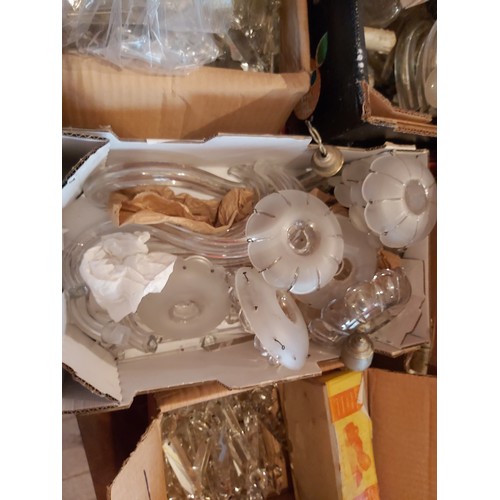 231 - Assorted lot of chandelier fittings, etc and  boxes of chandelier drops