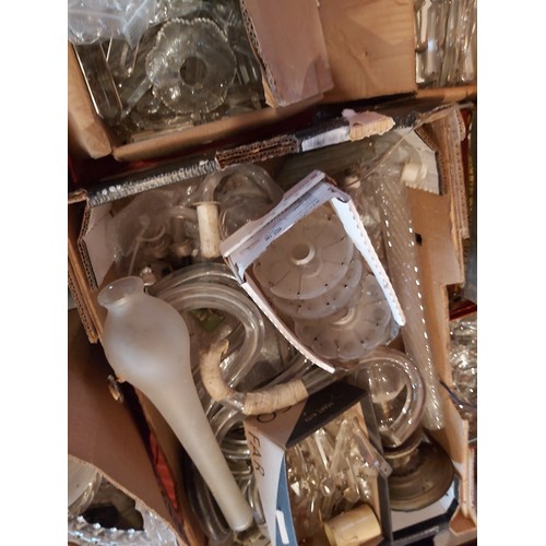 231 - Assorted lot of chandelier fittings, etc and  boxes of chandelier drops