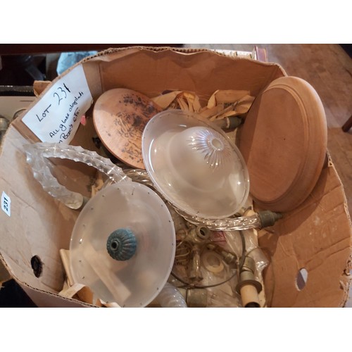 231 - Assorted lot of chandelier fittings, etc and  boxes of chandelier drops