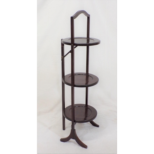 3 - Edwardian design mahogany three tier adjustable plate rack with bracket feet