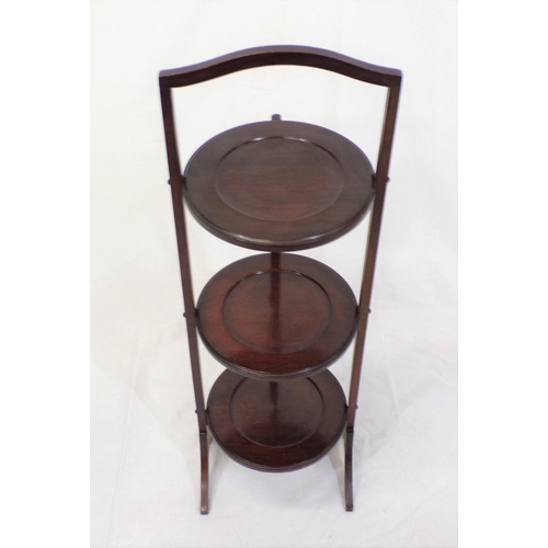 3 - Edwardian design mahogany three tier adjustable plate rack with bracket feet