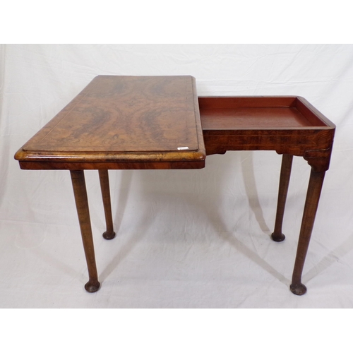 105 - Willian IV inlaid and crossbanded walnut card table with swivel fold-over top, herringbone inlay, in... 