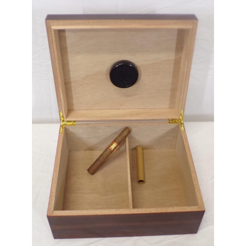 68 - Edwardian style mahogany humidor with sectioned interior