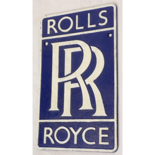 87 - Cast iron garage sign 'Rolls Royce'