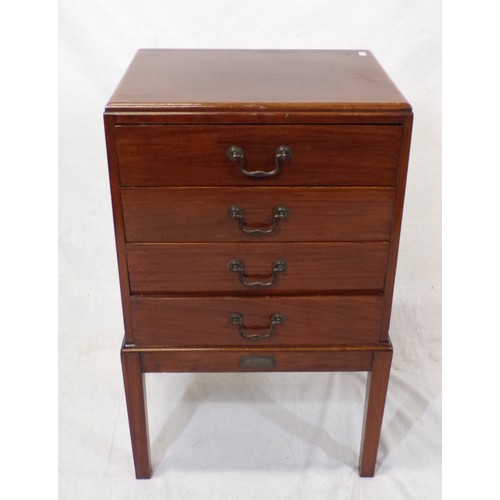 131 - Edwardian mahogany music chest with drop down drawer fronts