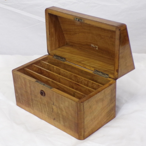 109 - Edwardian mahogany stationery box with sectioned interior