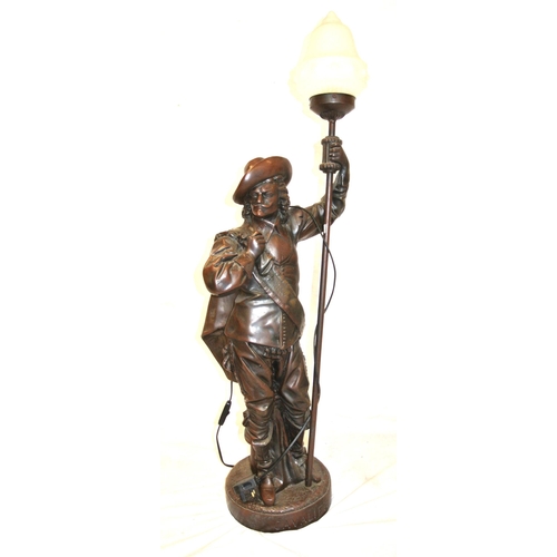 118 - Ornate bronzed figured lamp 