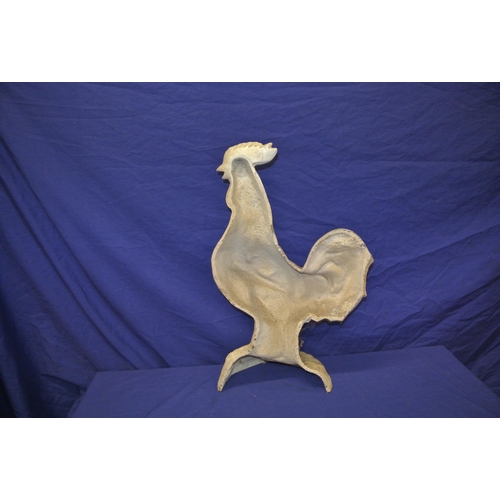 128 - Cast iron garden ornament of a cockerel on shaped base