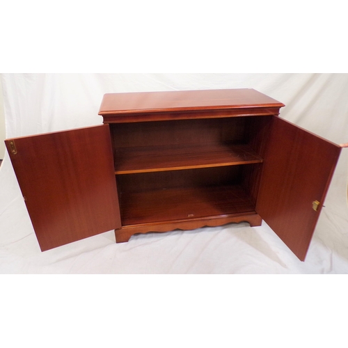 150 - Edwardian yew press with shelved interior and bracket feet