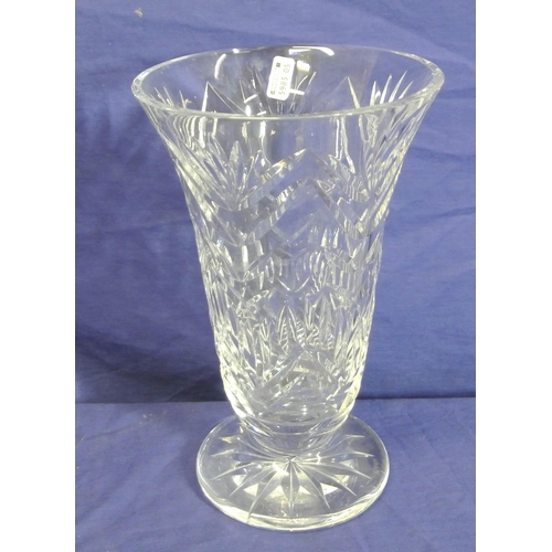 152 - Waterford Crystal cut glass flared flower vase on round base