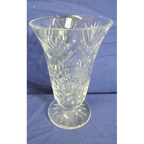 152 - Waterford Crystal cut glass flared flower vase on round base