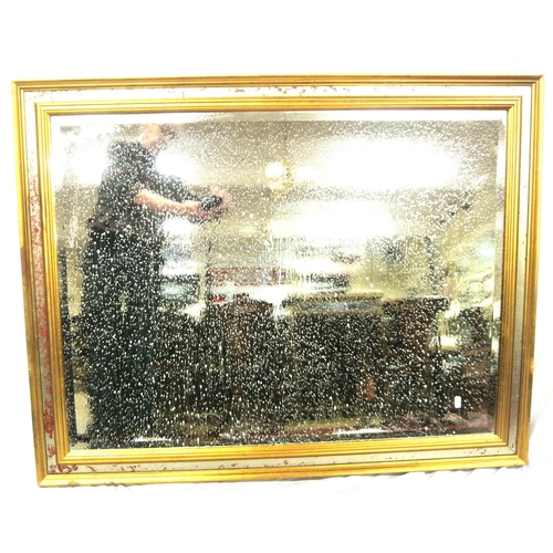 189 - Large gilt framed bevelled glass wall mirror with double frame