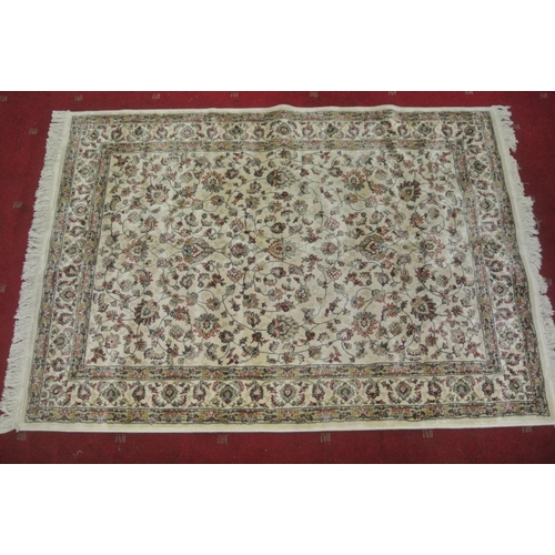 197 - Ivory ground full pile Kashir carpet with all over floral field