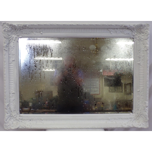 198 - Victorian style bevelled glass wall mirror with foliate decorated frame