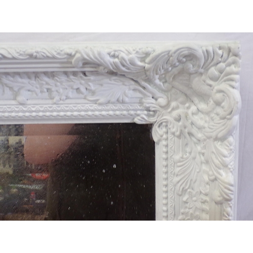 198 - Victorian style bevelled glass wall mirror with foliate decorated frame