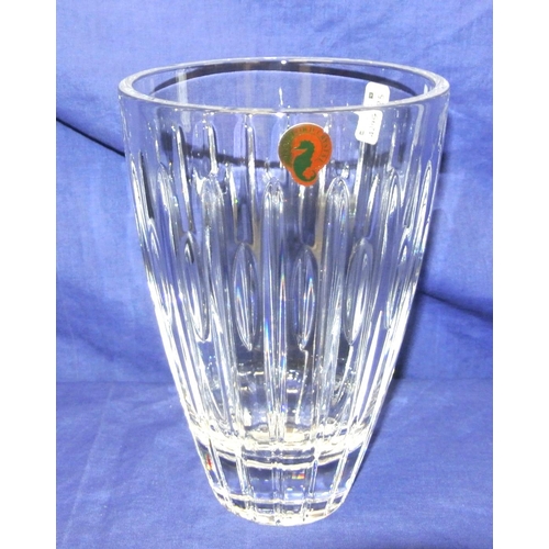 203 - Waterford Crystal small Mara flower vase with faceted decoration