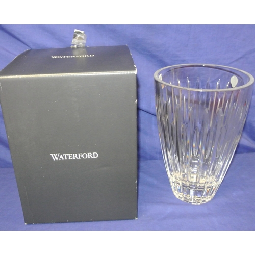 203 - Waterford Crystal small Mara flower vase with faceted decoration