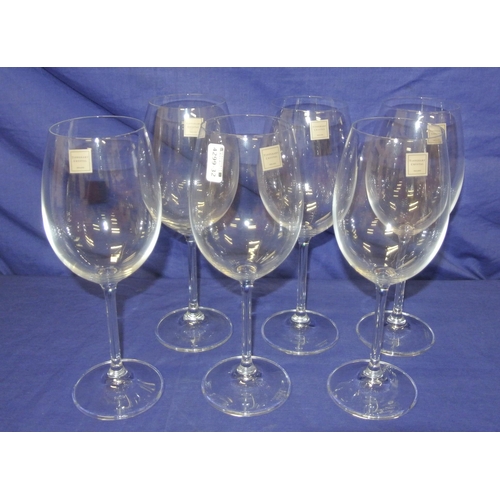 212 - Set of six Tipperary Crystal wine glasses with round bases