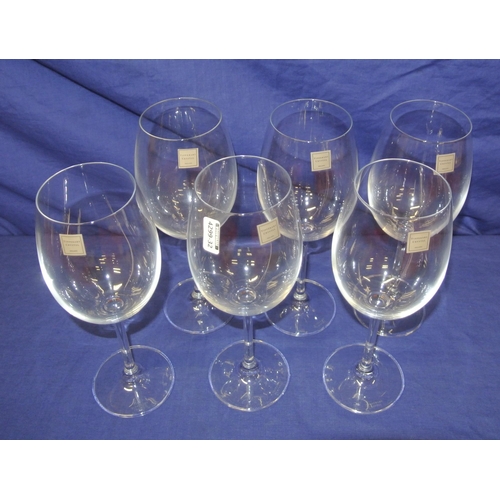 212 - Set of six Tipperary Crystal wine glasses with round bases